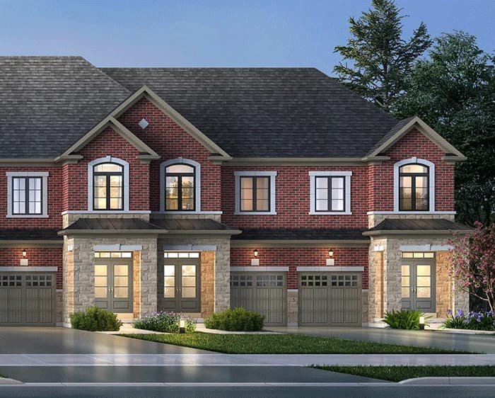 Architectural concept of Bayview Heights brick townhomes